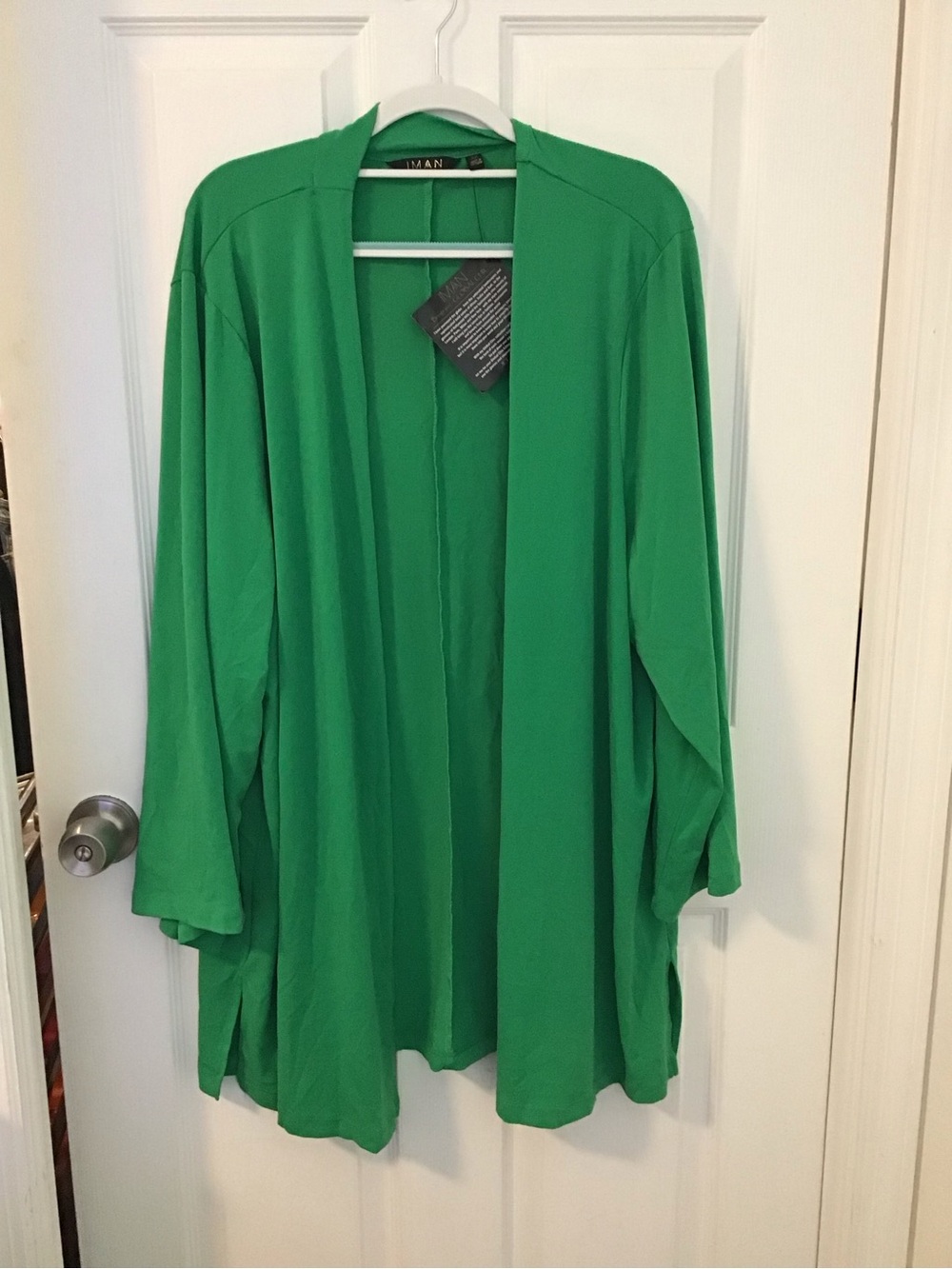 IMAN Vibrant Green Open-Front Jacket